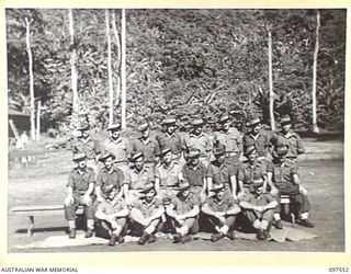 TOROKINA, BOUGAINVILLE. 1945-10-07. MEMBERS OF 11 PLATOON, B COMPANY, 24 INFANTRY BATTALION, 15 INFANTRY BRIGADE. (FOR IDENTIFICATION OF 21 NAMED PERSONNEL REFER TO PROVISIONAL CAPTION OR NAME ..