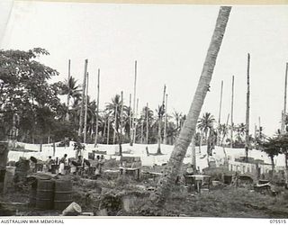 MADANG, NEW GUINEA. 1944-08-25. NEW GUINEA NATIVES DOING THE UNIT WASHING IN THE LINES OF THE 2/11TH GENERAL HOSPITAL UNDER THE SUPERVISION OF VX5901 SERGEANT M. YOUNG (1)