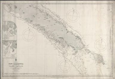 South Pacific, New Caledonia, south east part Port Muéo to Isle of Pines : from the French Government surveys 1856 to 1885 / the Isle of Pines by Capt. H.M. Denham, R.N. F.R.S. H.M.S. 'Herald' 1856 ; engraved by Davies, & Company ; drawn by C.O.'N. Clark of the Hydrographic Office under the direction of Capt. R. Hoskyn, R.N. Supt. of Charts