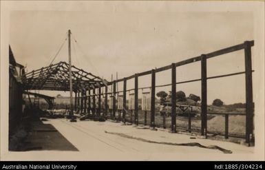 Northern end eight trusses in position, Cannery extension