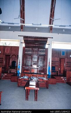 Fiji - Suva - Parliament House - interior, Speaker's Chair