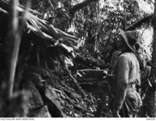 MOUNT PROTHERO, NEW GUINEA. 1944-01-22. TROOPS OF THE 2/12TH INFANTRY BATTALION IN A FORWARD POSITION ON MOUNT PROTHERO