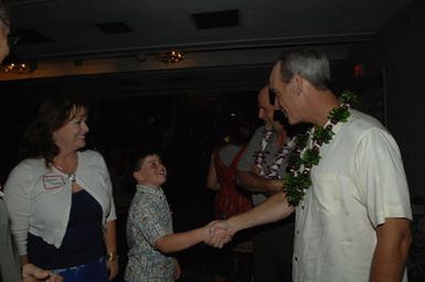 [Assignment: 48-DPA-09-28-08_SOI_K_NPS_Vol_AZ] President's Call to Service Award ceremony and reception for volunteers at the U.S.S. Arizona Memorial, Pearl Harbor, Honolulu, Hawaii, with Secretary Dirk Kempthorne [joining the National Park Service's Chief Historian for the Memorial, Daniel Martinez, among the dignitaries on hand] [48-DPA-09-28-09_SOI_K_NPS_Vol_AZ_IOD_4583.JPG]