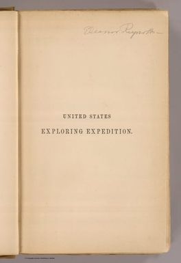 (Half Title Page to) Narrative of the United States Exploring Expedition During the Years 1838, 1839, 1840, 1841, 1842. By Charles Wilkes, U.S.N. Commander of the Expedition, member of the American Philosophical Society, etc. In Five Volumes, and an atlas. Vol. IV. Philadelphia: Lea & Blanchard. 1845. (on verso) Entered ... 1844, By Charles Wilkes ... District of Columbia.