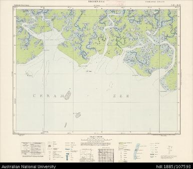 Indonesia, Western New Guinea, Segoen-Baai, Series: Nederlands-Nieuw-Guinea, Sheet 9-E & 10-E, 1958, 1:100 000