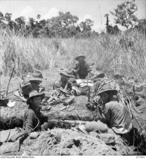 NEW GUINEA. AUSTRALIAN TROOPS IN HASTILY CONSTRUCTED TRENCHES ON THE GONA PERIMETER