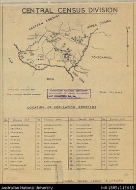 Papua New Guinea, Central Census Division, 1958, 1:126 720