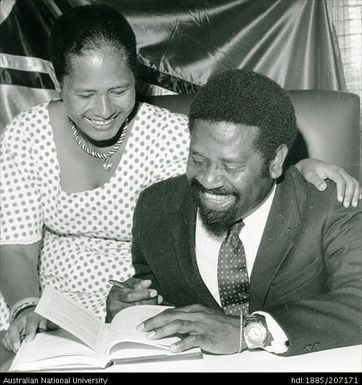 Prime Minister Walter Lini and Mary Lini