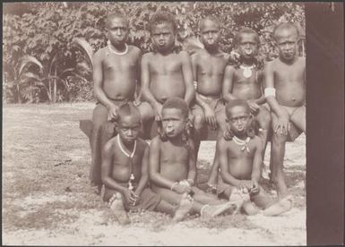 Boys of Matema, Reef Islands, Swallow Group, Solomon Islands, 1906, 1 / J.W. Beattie