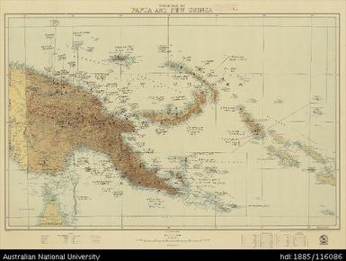 Papua New Guinea, Territory of Papua and New Guinea (with annotations), 1954, 1:2 534 440