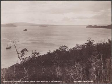 The Southern Cross on Thousand Ships Bay, viewed from Bugotu, Solomon Islands, 1906 / J.W. Beattie