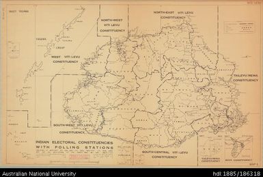 Fiji, Viti Levu, Indian Electoral Constituencies with Polling Stations, Administration, Sheet 5, 1966, 1:506 880