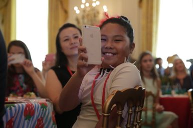 Amelie Chen Records the First Lady’s Remarks