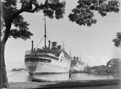 [The "Monterey" and "Mariposa" moored in Samoa]