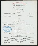 DINNER [held by] TOYO KISEN KAISHA [at] EN ROUTE ABOARD HONG KONG MARU (SS)