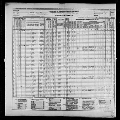 1940 Census Population Schedules - Hawaii - Maui County - ED 5-45