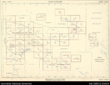 Papua New Guinea, Road Inventory Series, INDEX sheet, 1:3 000 000, 1967