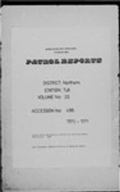 Patrol Reports. Northern District, Tufi, 1970 - 1971