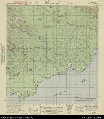 Papua New Guinea, New Britain, Melkoi, Provisional map, Sheet B56/5-9, 1943, 1:63 360