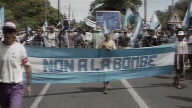 Thousands march against French nuclear testing in the Pacific