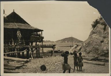 Looking towards Port Moresby from Elevala, Hanuabada, Papua, ca. 1923 / Sarah Chinnery