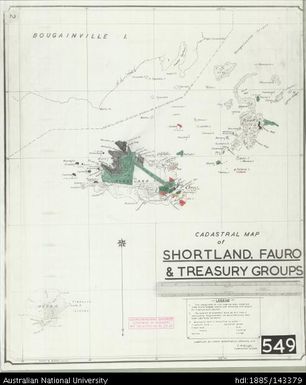 Solomon Islands, Shortland, Fauro & Treasury Groups, Sheet: 549, 1950, 1:120 000