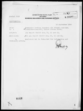 VB-116 - ACA Reps #10 Thru #12 - armed Reconnaissance of Wake Is on 8/16/44; Bombing of Maug Is, Northern Marianas on 8/16/44 & Attack on Shipping in Marcus Is