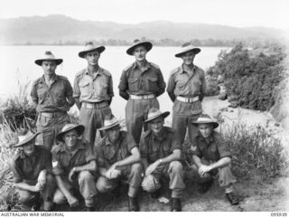 WEWAK POINT, NEW GUINEA. 1945-08-31. OFFICERS OF B COMPANY, 2/3 MACHINE-GUN BATTALION, AND SENIOR NON COMMISSIONED OFFICERS