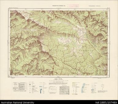 Indonesia, Western New Guinea, Oriongebergte, Series: Nederlands-Nieuw-Guinea, Sheet 19-Y, 1956, 1:100 000
