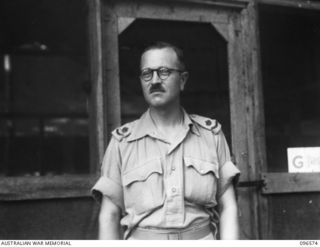 TOROKINA, BOUGAINVILLE. 1945-08-30. MAJOR H.O. STACY, AT HEADQUARTERS 2 CORPS