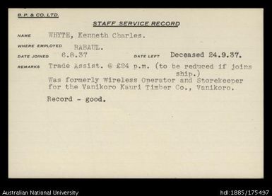 Whyte, Kenneth Charles