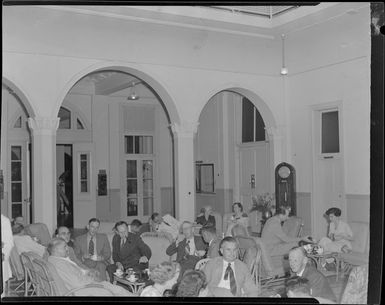 Grand Pacific Hotel, guests, taking tea, Suva, Fiji