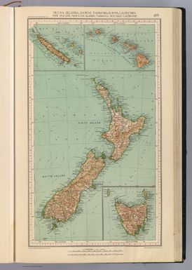 Nuova Zelanda, Hawaii, Tasmania, Nuova Caledonia, New Zealand, Hawaiian Islands, Tasmania, Nouvelle Caledonie. Propr. Artistico-letteraria del T.C.I. Ufficio cartografico del T.C.I. (1929)