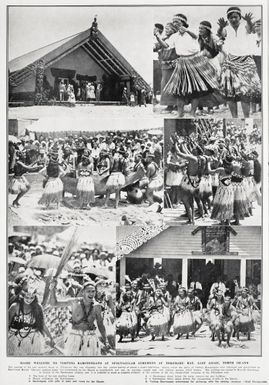 Māori welcome to visiting Rarotongans at spectacular ceremony at Tokomaru Bay, East Coast, North Island