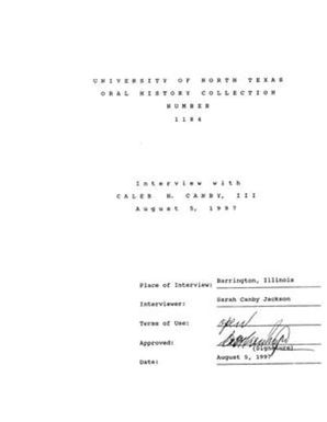 Oral History Interview with Caleb H. Canby, III, August 5, 1997