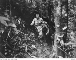 GOODVIEW, NEW GUINEA. 1943-08-10. VX13 MAJOR-GENERAL S. G. SAVIGE CB CBE DSO MC ED, INSPECTING THE AREAS OF THE 17TH AUSTRALIAN INFANTRY BRIGADE, THE 15TH AUSTRALIAN INFANTRY BRIGADE AND THE 2/3RD ..