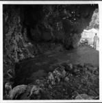 Three squares in cave of Te Ana Pu, Aukena, laid out and ready for excavation, viewed from above