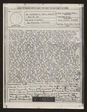 [V-mail from Mary Bartol Smith to Xavier Martin Smith - April 21, 1943]