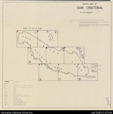 Solomon Islands, San Cristobal, Sketch Map INDEX, Series: Sketch, 1966?, 1:50 000