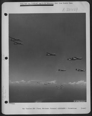 A Formation Of Boeing B-29 "Superfortresses"', Based On Guam, Marianas Islands. May 1945. (U.S. Air Force Number A67922AC)