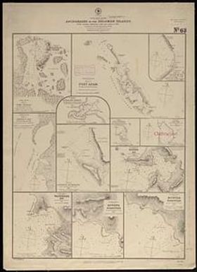 South west Pacific, anchorages in the Solomon Islands from various authorities with corrections to 1874 ; republication of British Admiralty chart no. 209