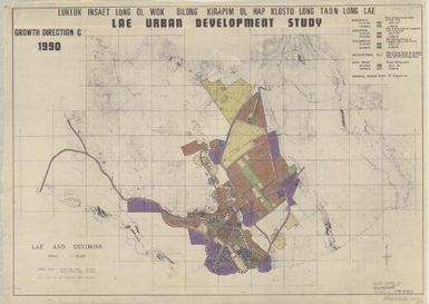 Lukluk insaet long ol wok bilong kirapim ol hap klostu long taon Lae Lae urban development study.: Growth direction C, 1990 (Sheet TRP. 2/22.C)