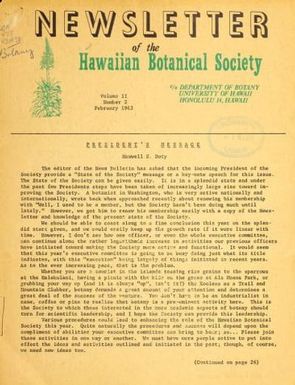 Newsletter - Hawaiian Botanical Society