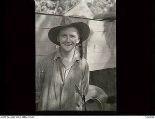 VIVIGANI, GOODENOUGH ISLAND, PAPUA NEW GUINEA. 1943-09-26. 115300 LEADING AIRCRAFTMAN T. A. GRANEY OF MOUNT GAMBIER, SA, BAKER, A MEMBER OF NO. 7 MOBILE WORKS SQUADRON RAAF