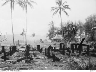 1942-11-14. ALLIES RETAKE KOKODA. ALLIED PLANES CAUSED THIS DAMAGE AT KOKODA