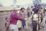 [Kathleen Vellacott-Jones shaking hands with a man], Mt Hagen, 1963