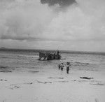 Loading landing craft from beach, Bikini Atoll area