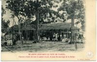 Huahine (Iles Sous le Vent de Tahiti). Chœurs réunis devant le palais royal, le jour du mariage de la Reine.