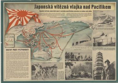 Japonsḱa vítězná vlajka nad Pacifikem