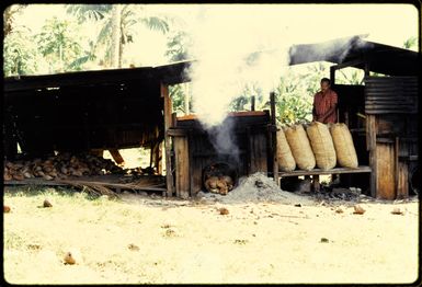 Copra processing plant on Taveuni, Fiji, 1971